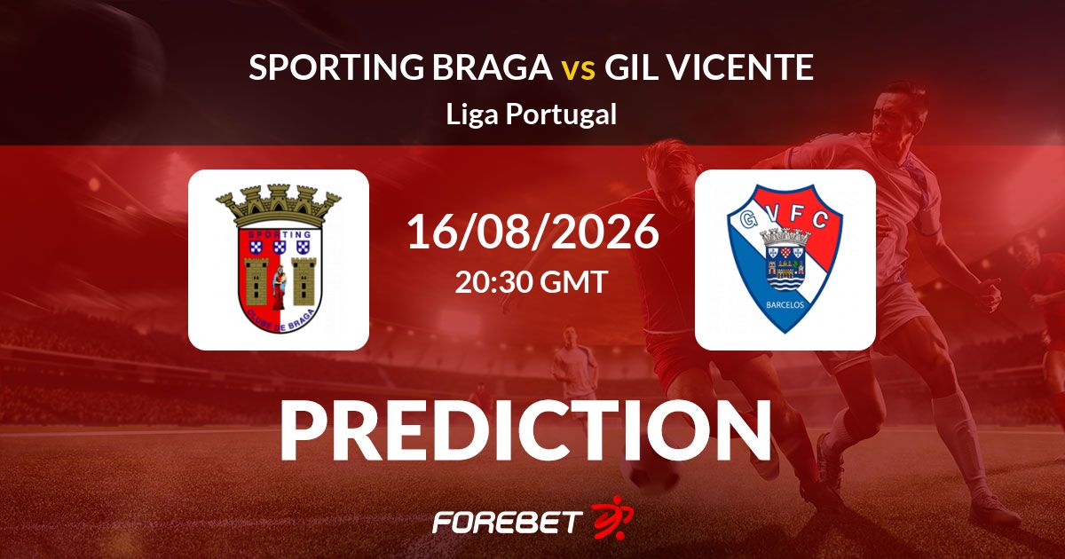 Sporting Braga vs Gil Vicente Prediction, Stats, H2H - 19 Oct 2026
